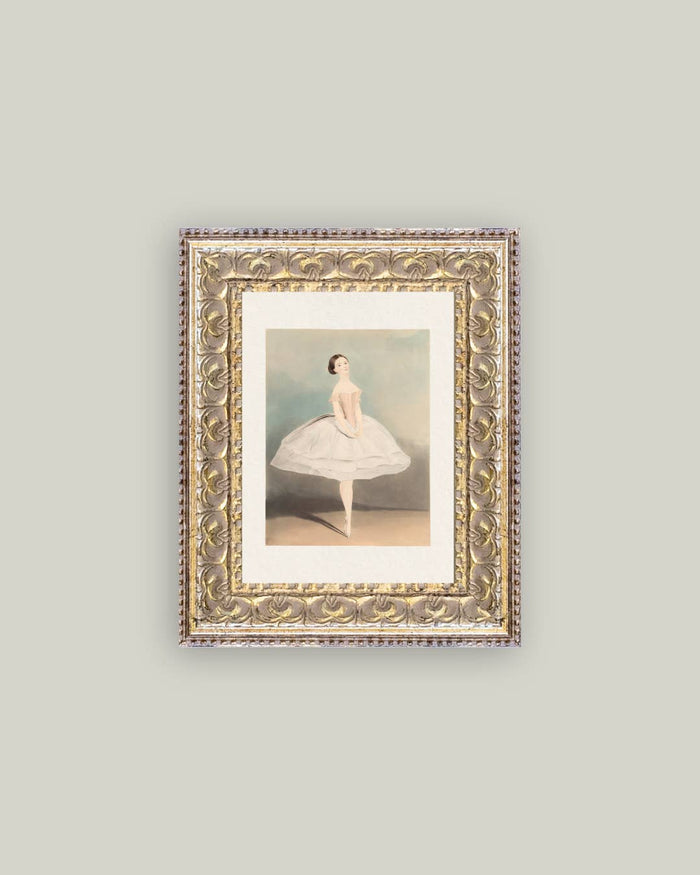 Ballerina Framed Antique Art - 5x7
