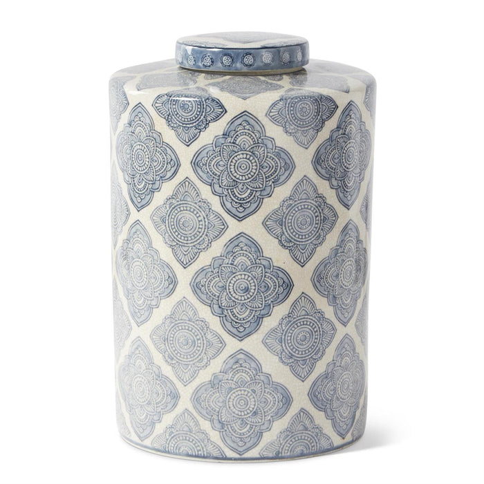 Blue & White Quatrefoil Pattern Containers