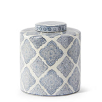 Blue & White Quatrefoil Pattern Containers