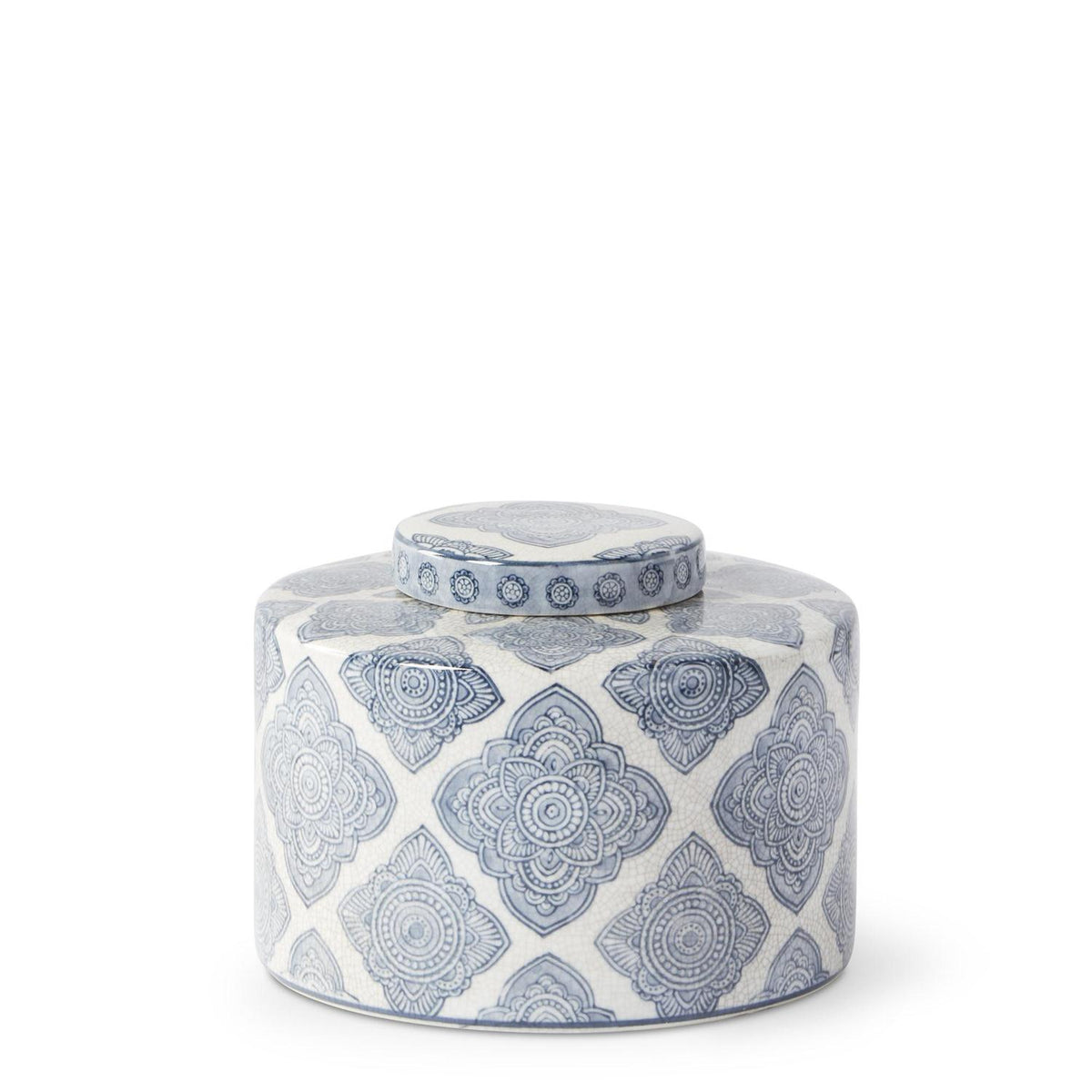 Blue & White Quatrefoil Pattern Containers
