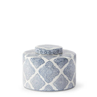Blue & White Quatrefoil Pattern Containers