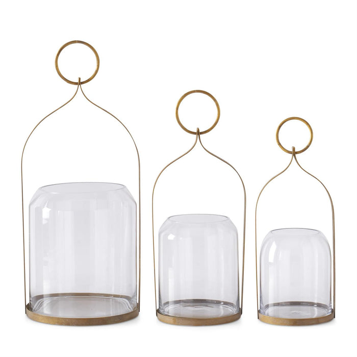 Antiqued Gold Metal Lanterns