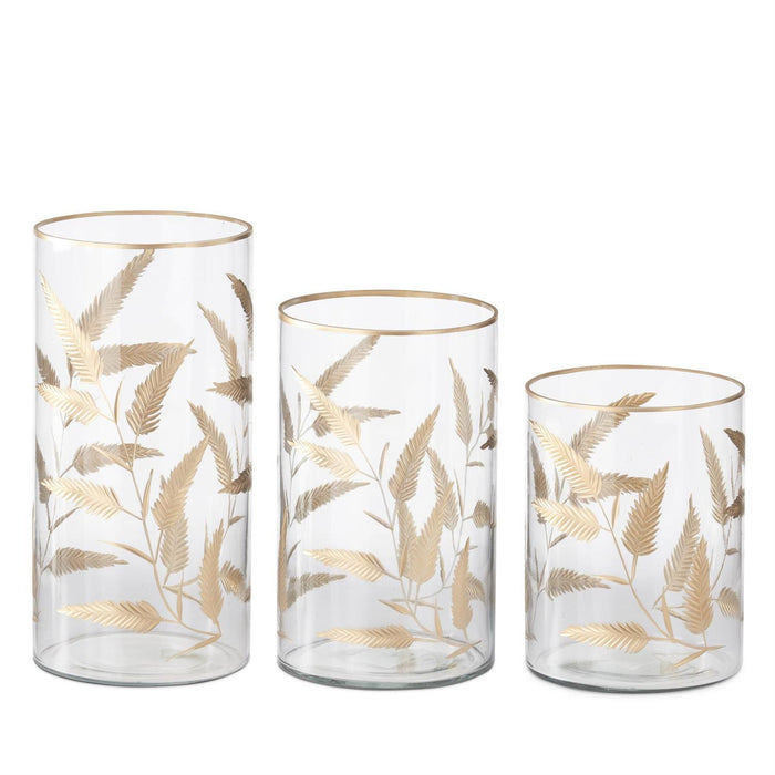 Gold Gilded Leaf Glass Vase