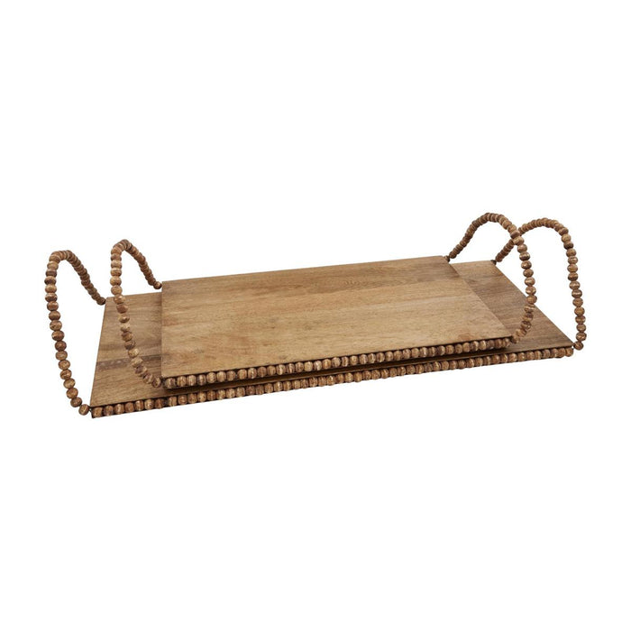 Beaded Wood Tray
