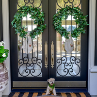 Holiday Horn with Bow Velvet Wreath Sash