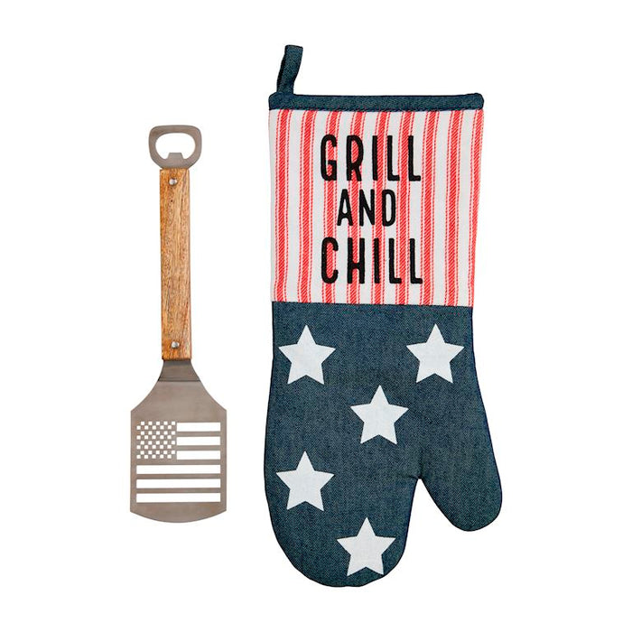 Denim Grill Mitt Set