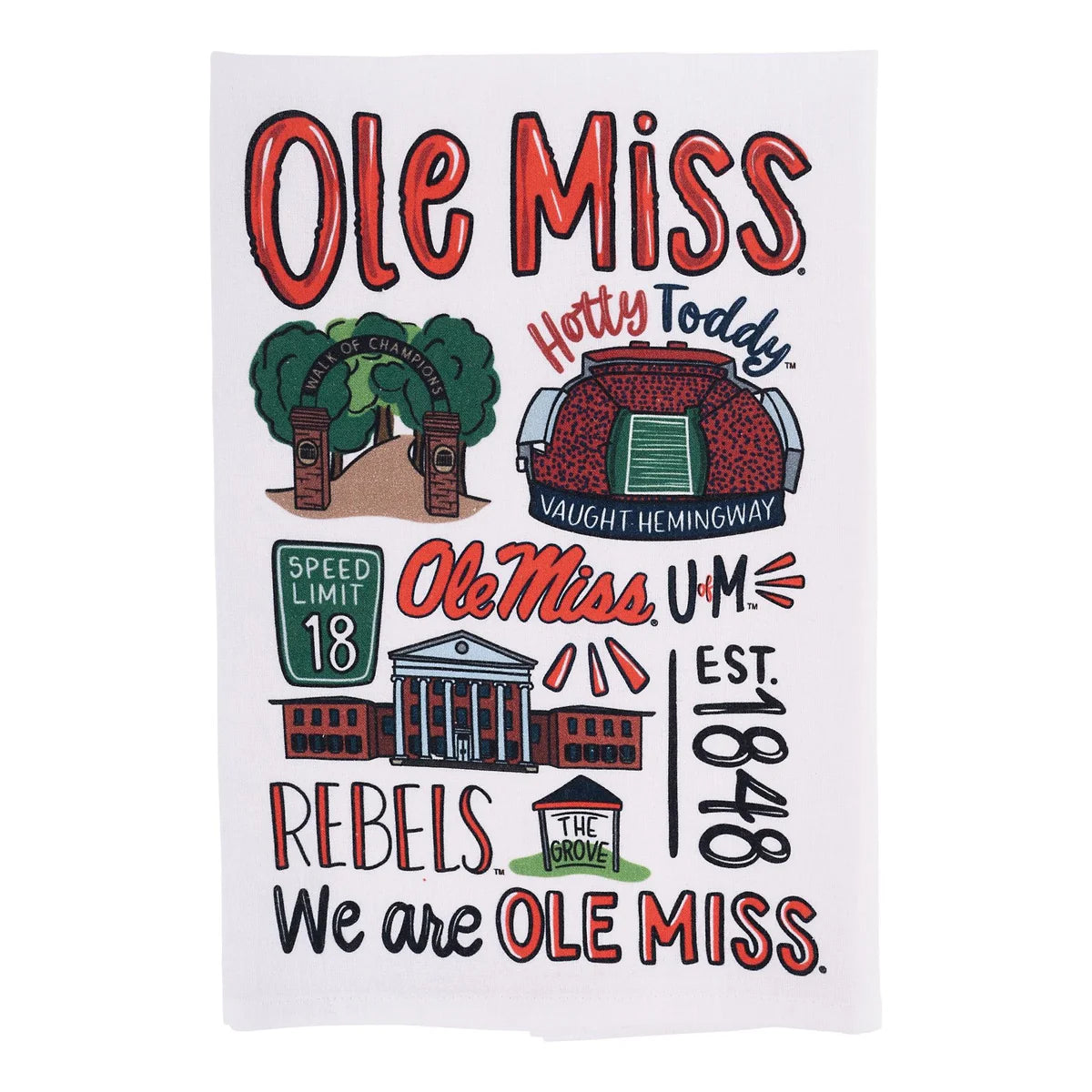 Ole Miss Collage Tea Towel