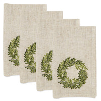 Festive Wreath Embroidered Napkin