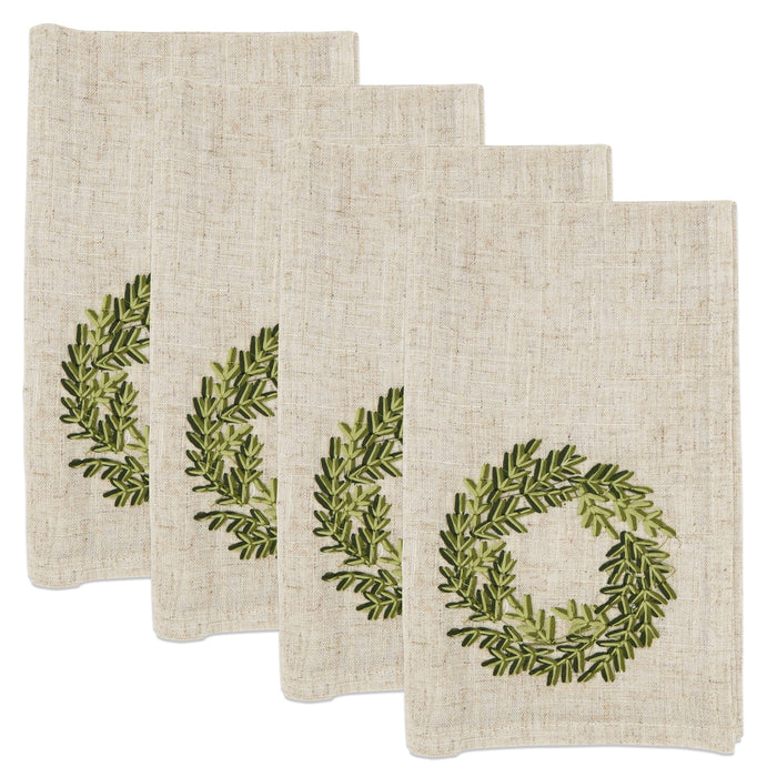 Festive Wreath Embroidered Napkin