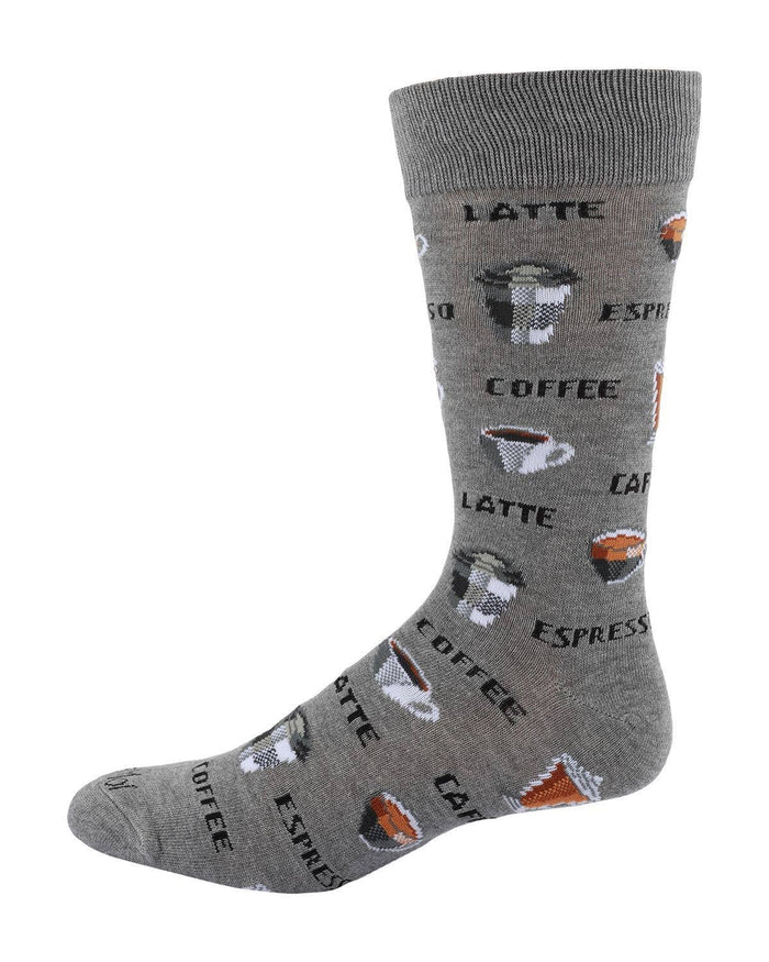 Coffee Time Men's Bamboo Crew Socks