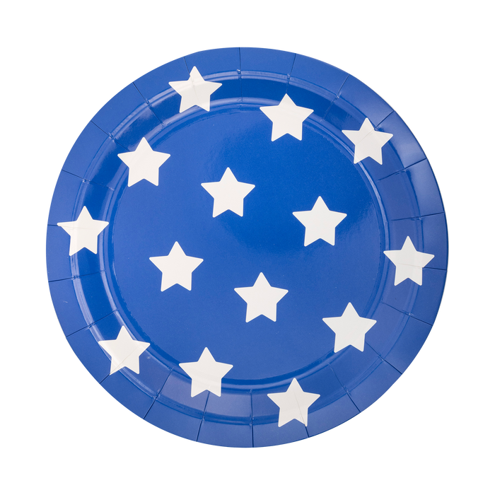 Lady Liberty Blue Stars Paper Plate