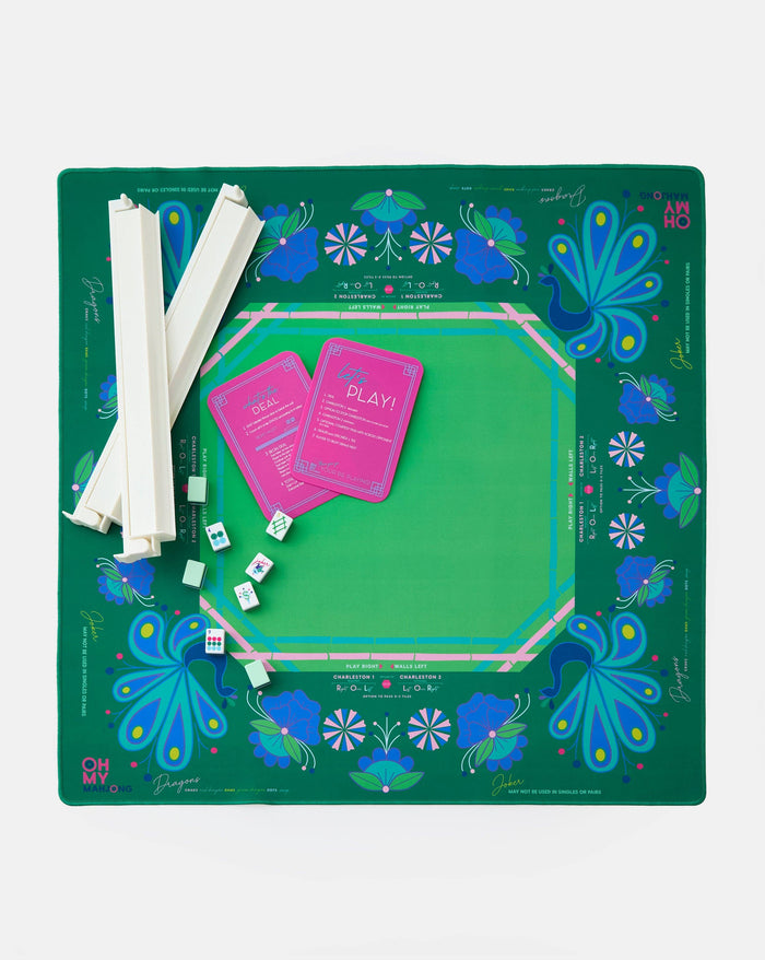 Mahjong Mat - Birdie Green