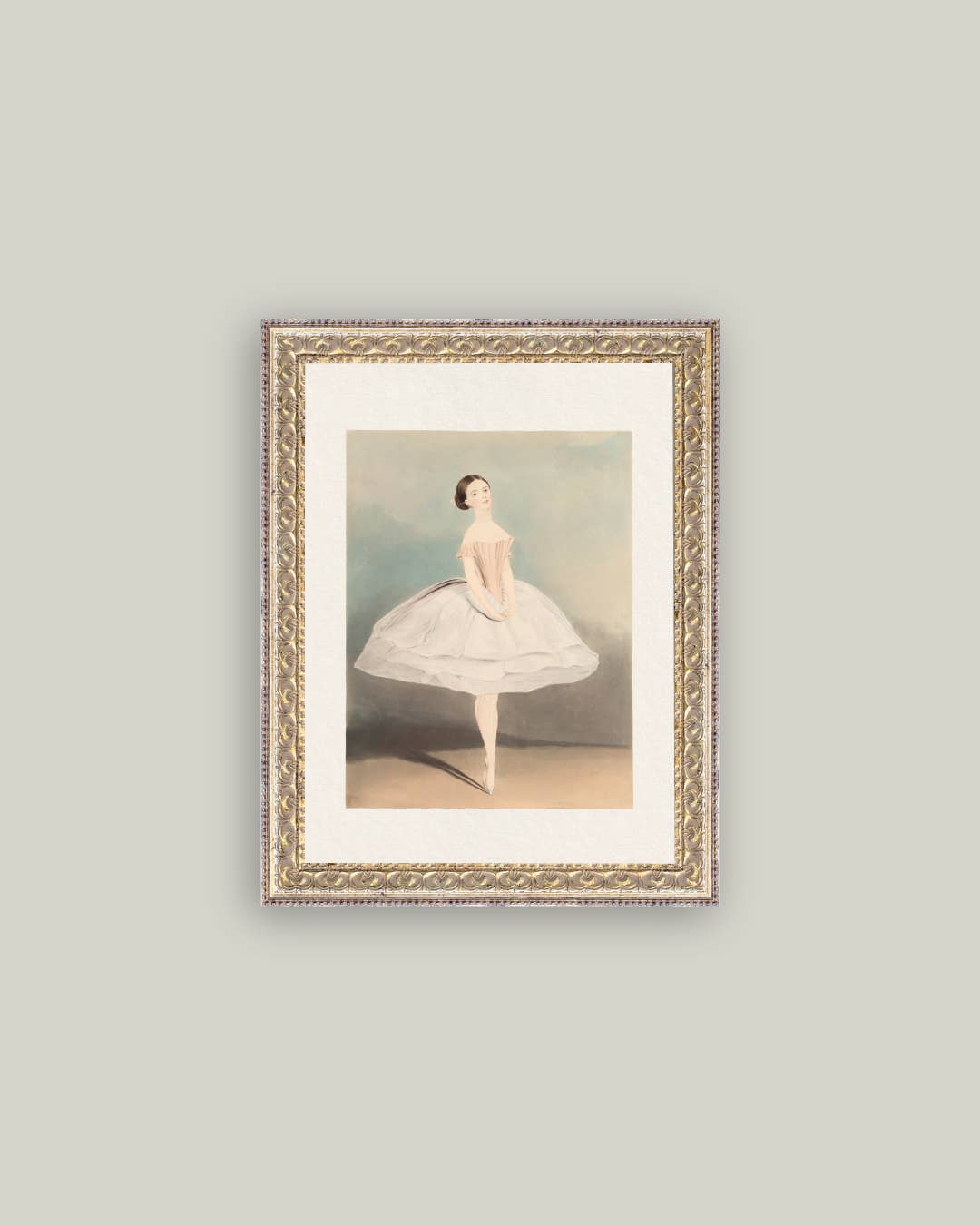 Ballerina Framed Antique Art - 5x7