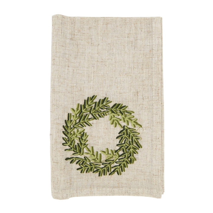 Festive Wreath Embroidered Napkin