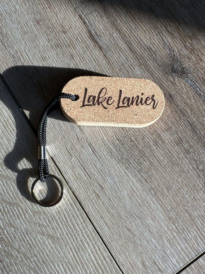 Lake Lanier Floating Cork Keychain for Boating