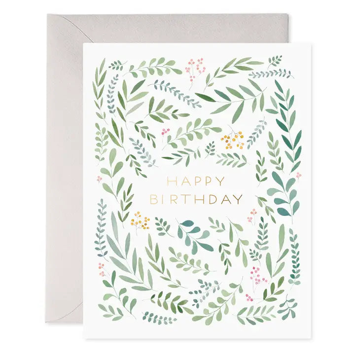 Pretty Leaves Birthday Card