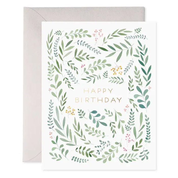 Pretty Leaves Birthday Card