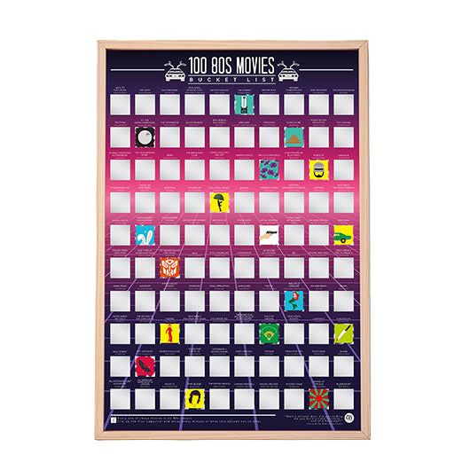 Scratch Off Bucket List Poster - 100 80's Movies