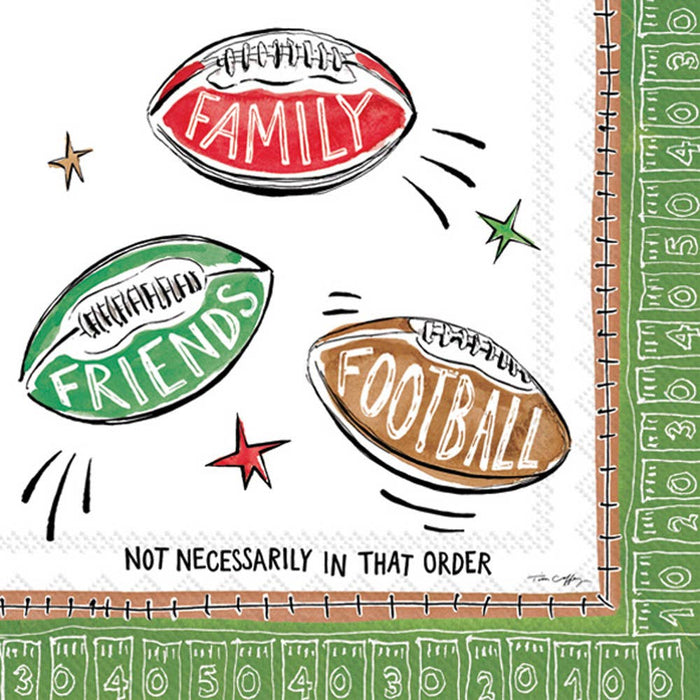 Family, Friends, Football Cocktail Napkins