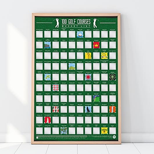 Scratch Off Bucket List Poster - 100 Golf Courses