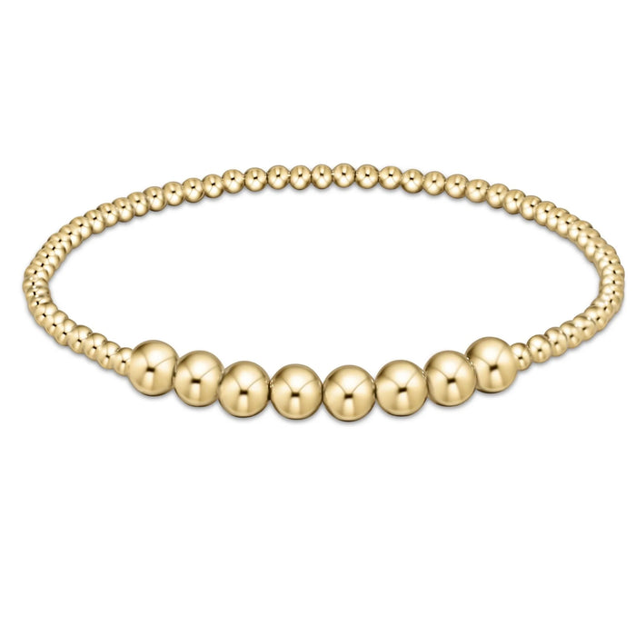 classic blissful pattern 2.5mm bead bracelet - 5mm gold