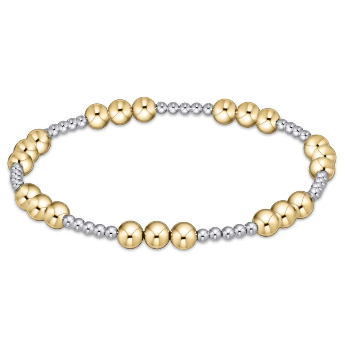classic joy pattern 4mm bead bracelet - mixed metal