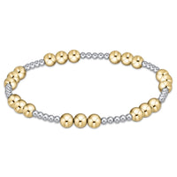 classic joy pattern 4mm bead bracelet - mixed metal