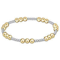 classic joy pattern 4mm bead bracelet - mixed metal
