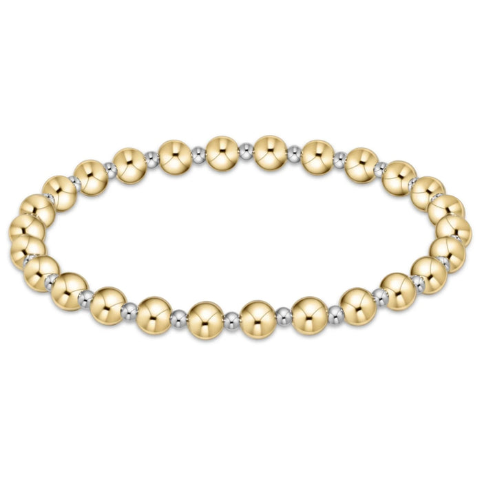 classic grateful pattern 5mm bead bracelet- mixed metal