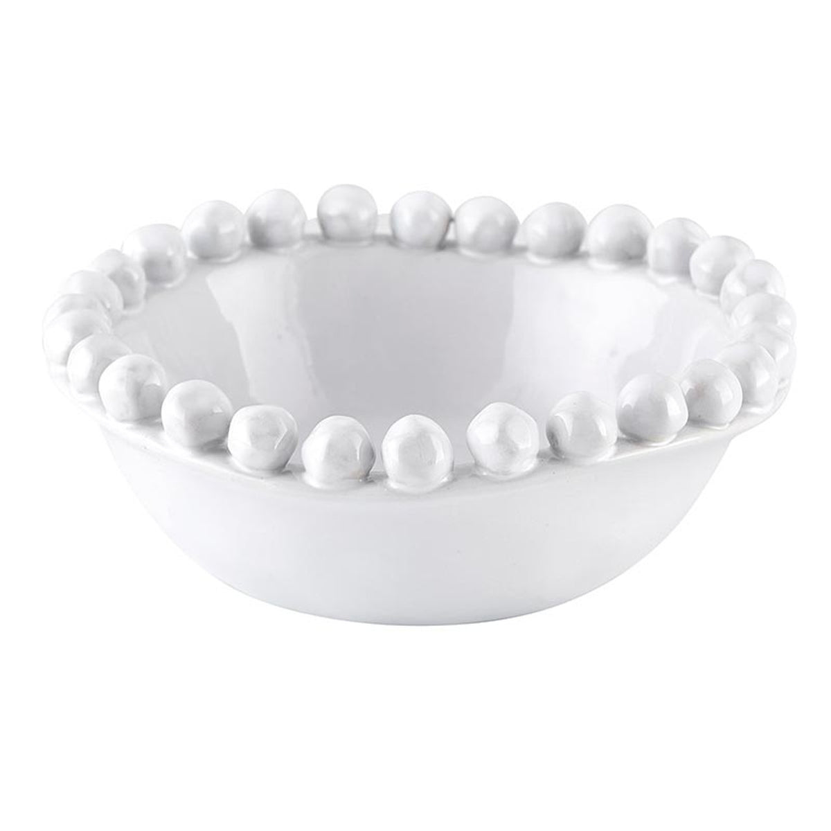 Ceramic Beaded Bowl - White
