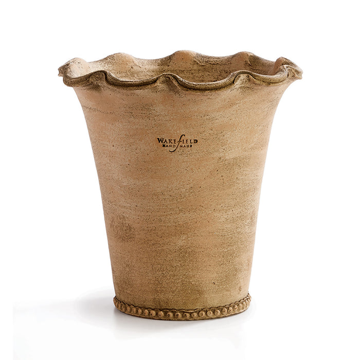 Aged Terracotta Handmade Festonee Vase - #6