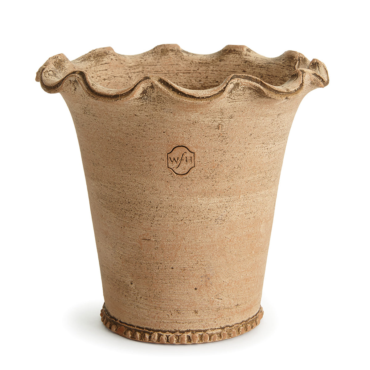 Aged Terracotta Handmade Festonee Vase - #4