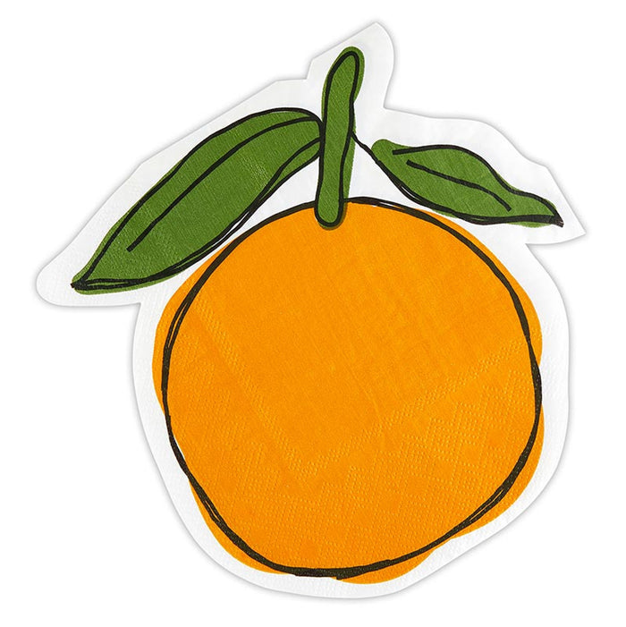 Die-Cut Cocktail Napkins - Orange