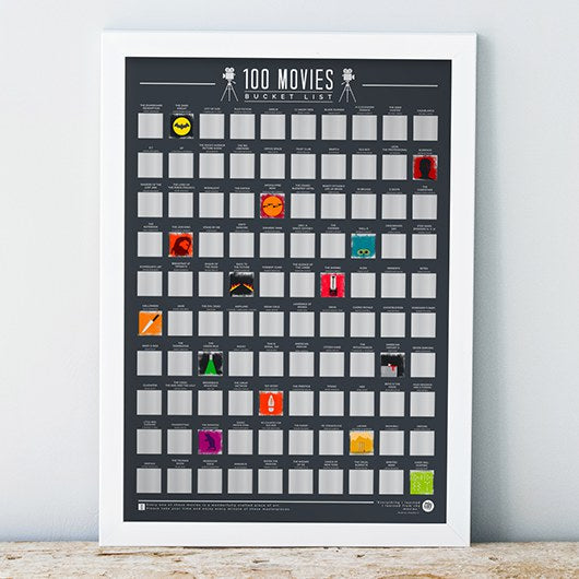 Scratch Off Bucket List Poster - Top 100 Movies