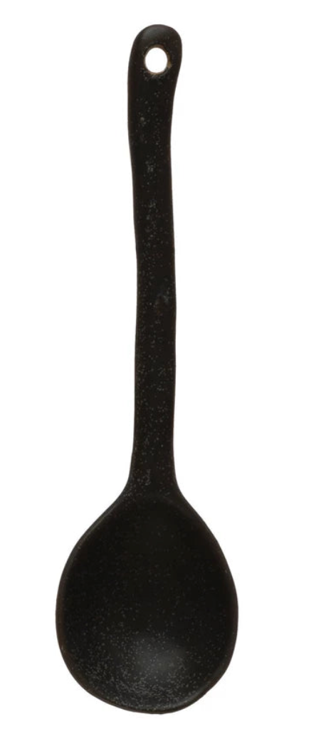 Stoneware Spoon with Glaze- Black