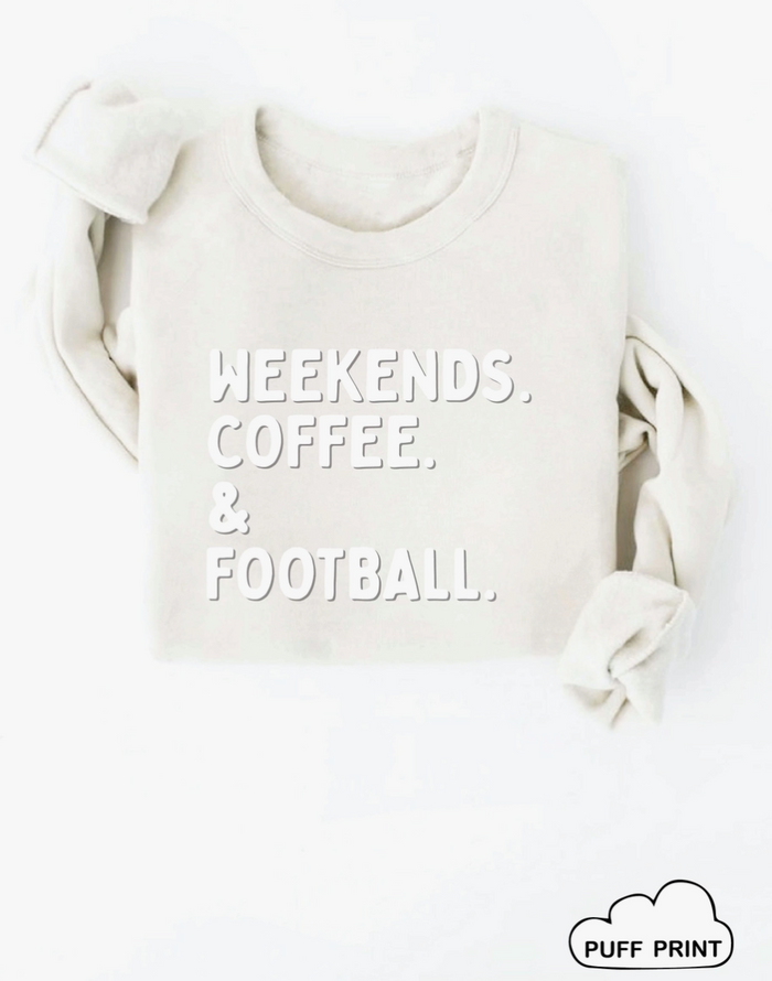 WEEKENDS COFFEE FOOTBALL  PUFF Graphic Sweatshirt