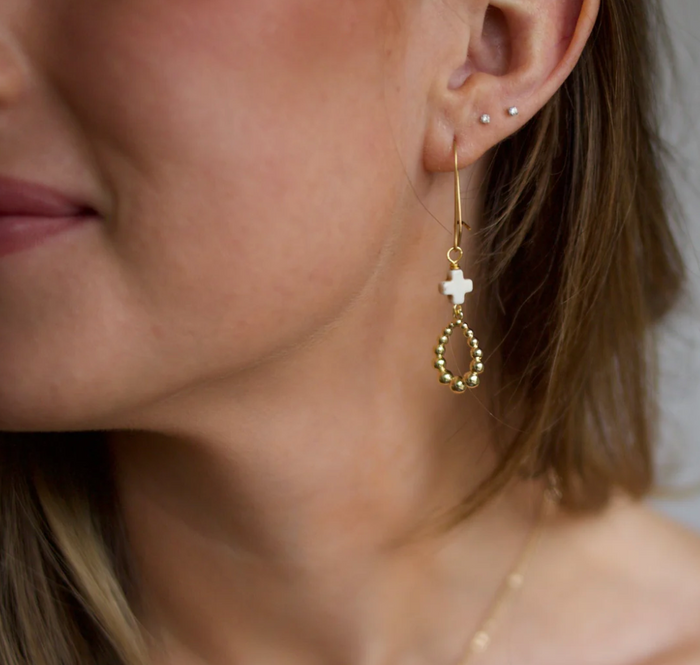 Foundation Earrings- Gold Cross