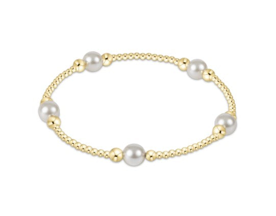 purpose pearl 6mm bead bracelet - gold