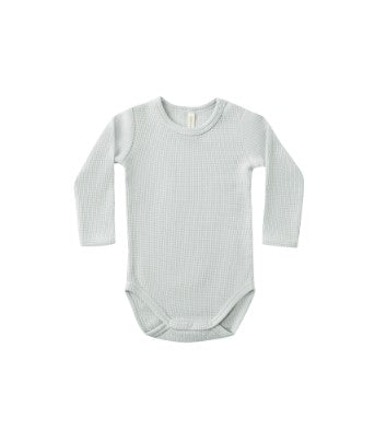 Waffle Long Sleeve Bodysuit|| Ice Blue
