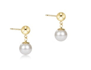 Classic 8mm Ball Drop Stud - Pearl