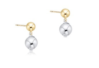 classic 8mm ball drop stud - mixed metal