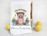 Chinoiserie Christmas Door Tea Towel - Cumming, GA