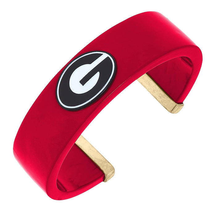 Georgia Bulldogs Resin Logo Cuff Bracelet - Red