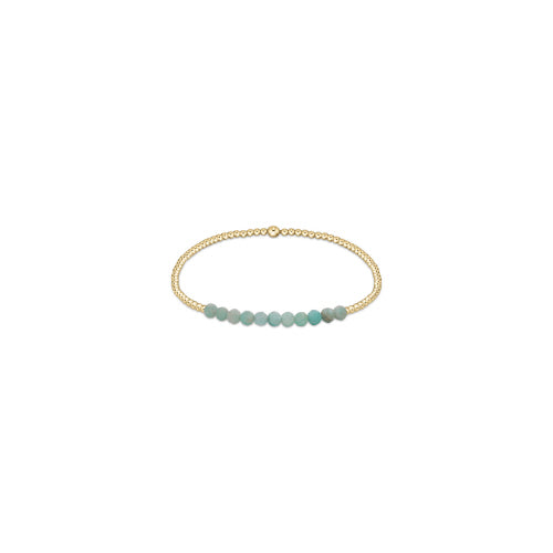 gold bliss 2mm bead bracelet - amazonite