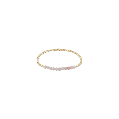 gold bliss 2mm bead bracelet - pink opal