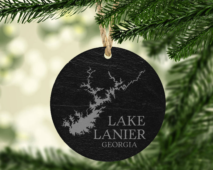 Lake Lanier Slate Christmas Ornament