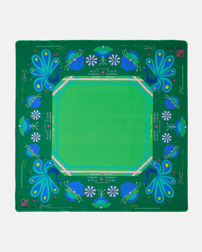 Mahjong Mat - Birdie Green