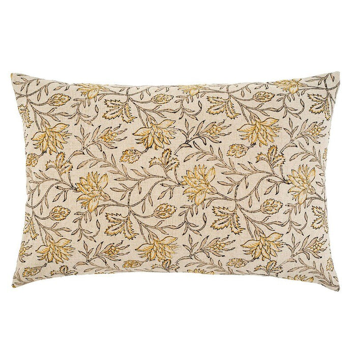 Carolina Block Print Pillow, Yellow