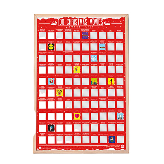Scratch Off Bucket List Poster - 100 Christmas Movies