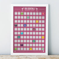Scratch Off Bucket List Poster - 100 Cocktails